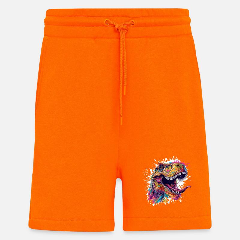 Bunter T-Rex Kopf Splash - Shorts - made by SPREAD - SUNSET ORANGE