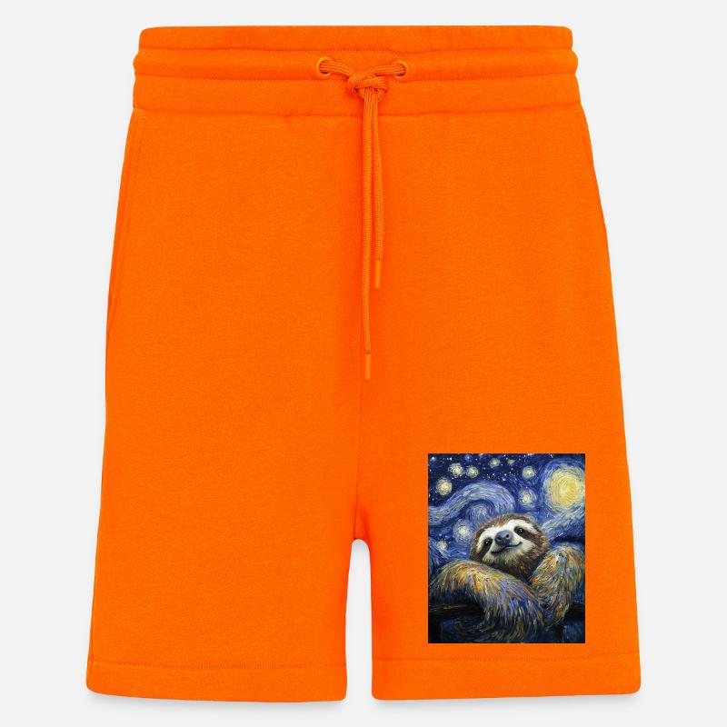 Faultier Van Gogh Style Starry Night - Shorts - made by SPREAD - SUNSET ORANGE