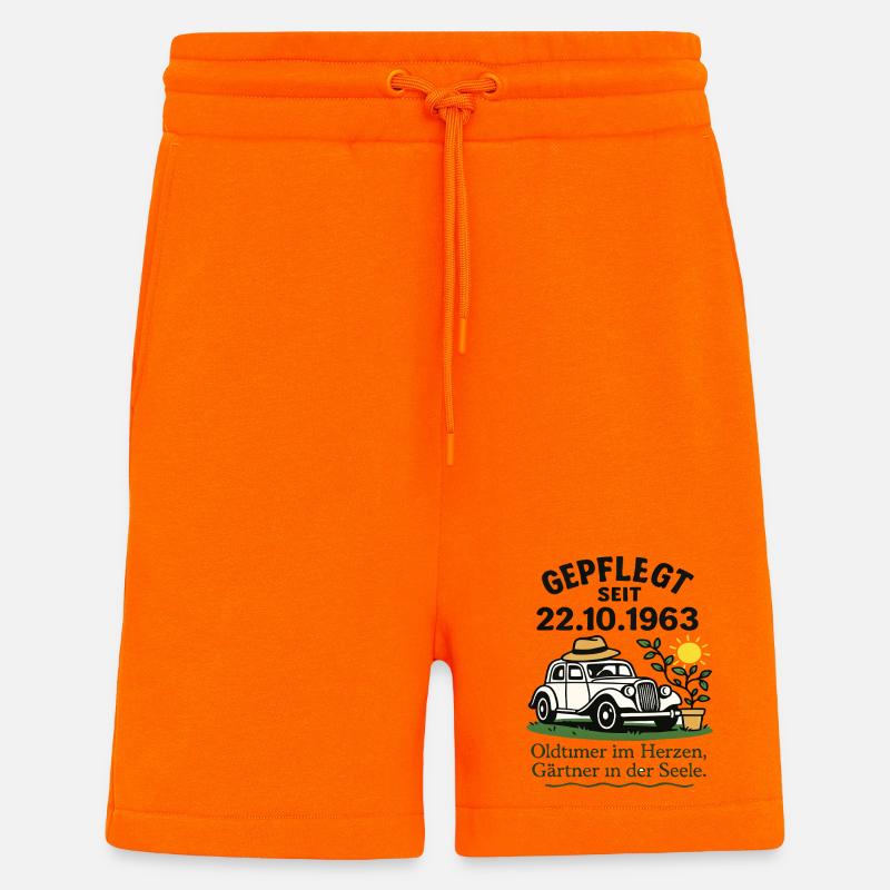 Maintained since 1963 Oldtimer Gärtnerherz - Shorts - made by SPREAD - SUNSET ORANGE