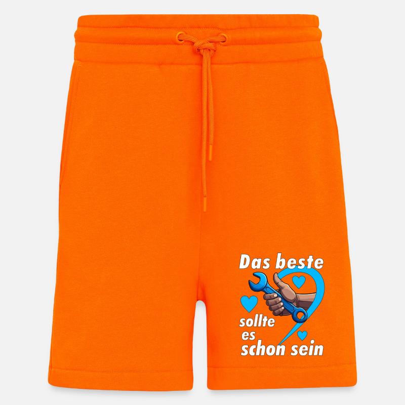 Clés à molette Les Meilleures - Short bio décontracté fabriqué en UE - SUNSET ORANGE
