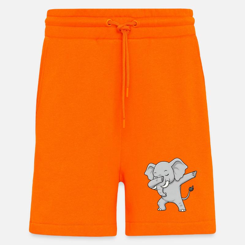 Cooler Elefant im Dabbing-Style - Shorts - made by SPREAD - SUNSET ORANGE