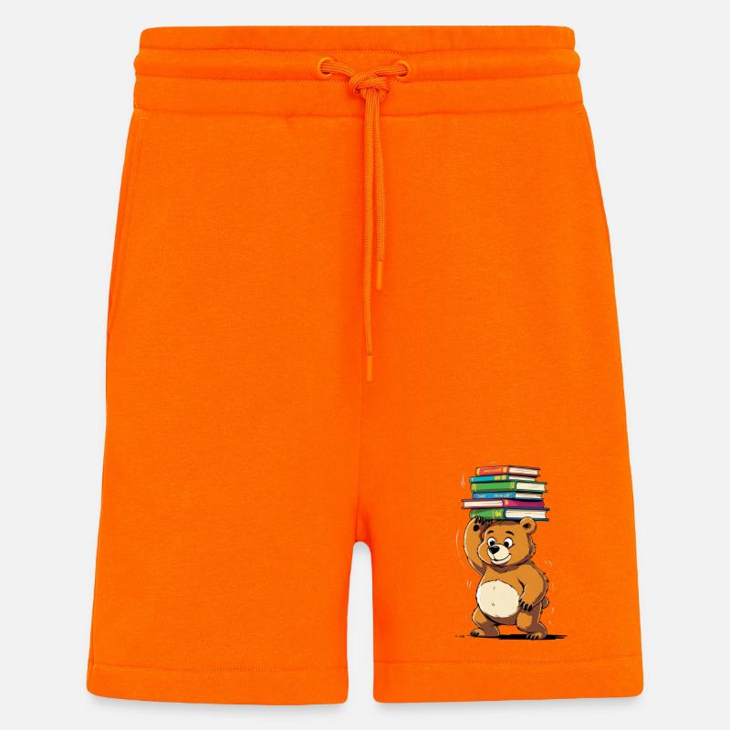 Lernbär mit Bücherstapeln - Shorts - made by SPREAD - SUNSET ORANGE