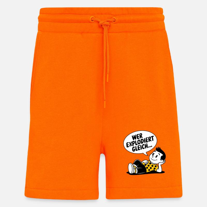 WHO'S ABOUT TO EXPLODE - Shorts - made by SPREAD - SUNSET ORANGE