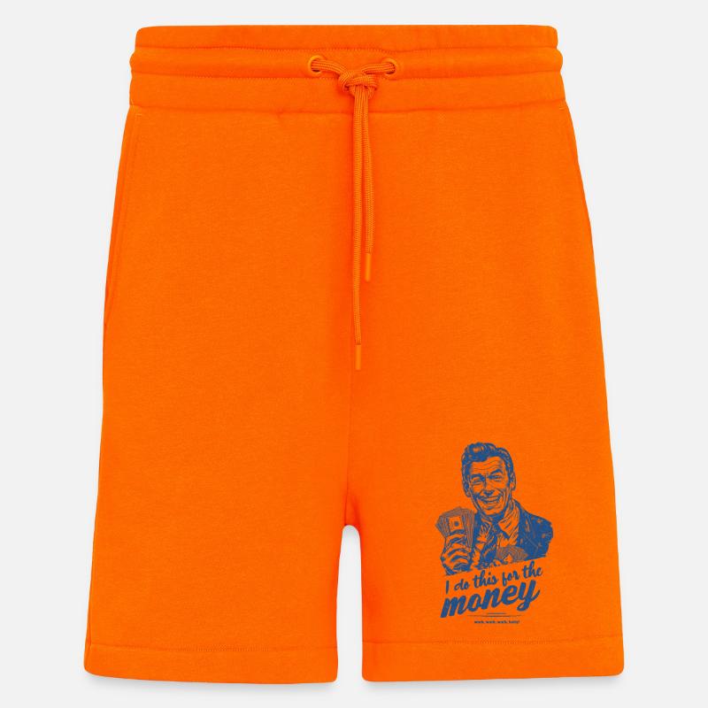 Je fais ça pour l’argent - Short bio décontracté fabriqué en UE - SUNSET ORANGE