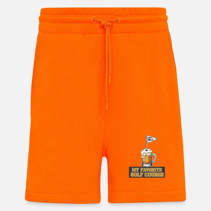 Ma bière de golf préférée - Short bio décontracté fabriqué en UE - SUNSET ORANGE