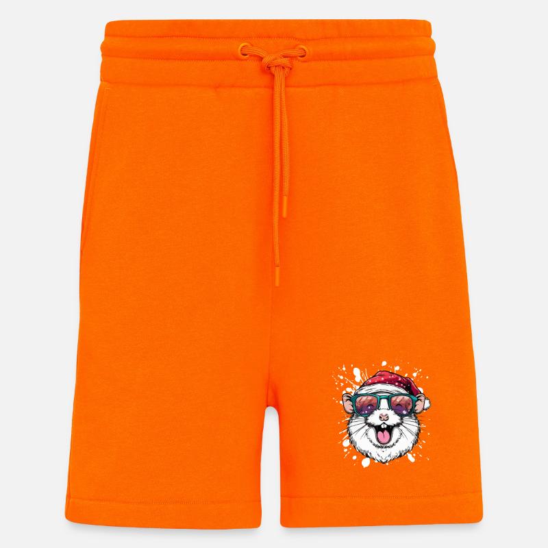 Hamster Noël drôle - Short bio décontracté fabriqué en UE - SUNSET ORANGE