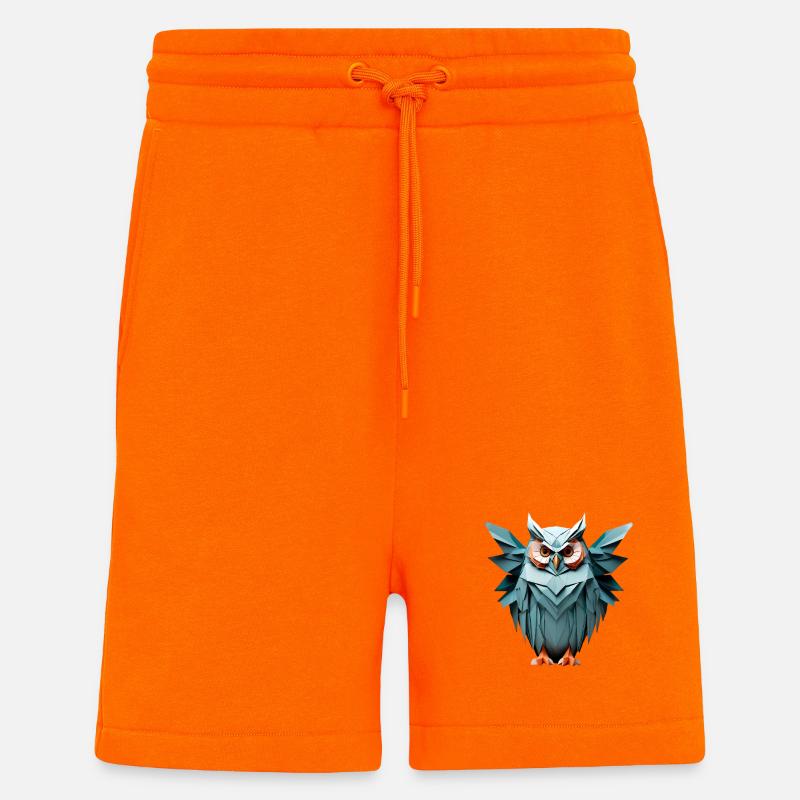 Blau Low-Poly Eule Design - Shorts - made by SPREAD - SUNSET ORANGE