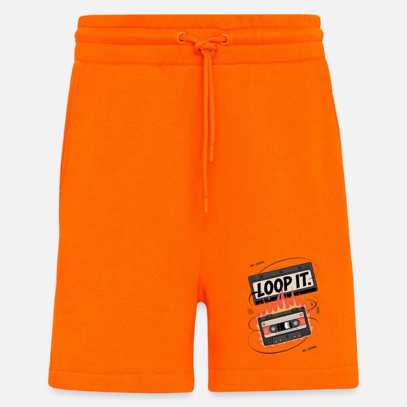 Loop It Flames Cassette - Short bio décontracté fabriqué en UE - SUNSET ORANGE