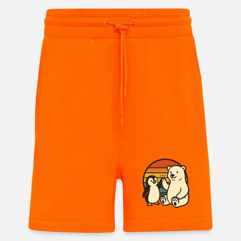 Eisbär und Pinguin - Shorts - made by SPREAD - SUNSET ORANGE