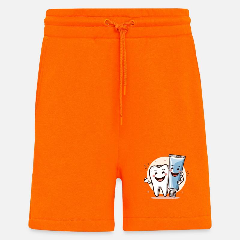 Smiling tooth with toothpaste - Shorts - made by SPREAD - SUNSET ORANGE