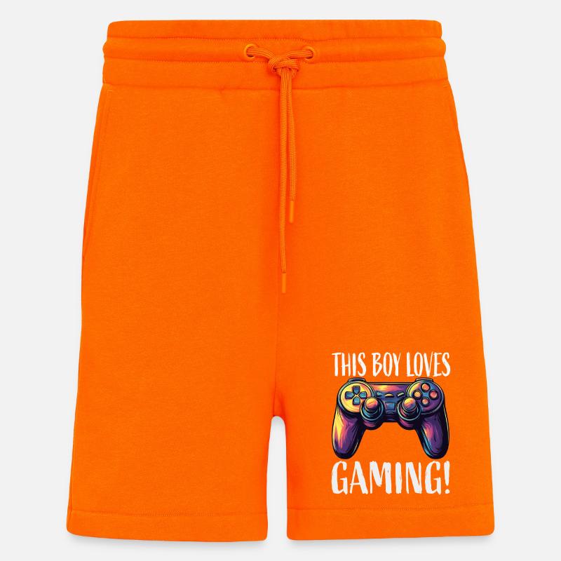 Dieser Junge liebt Gaming Controller - Shorts - made by SPREAD - SUNSET ORANGE