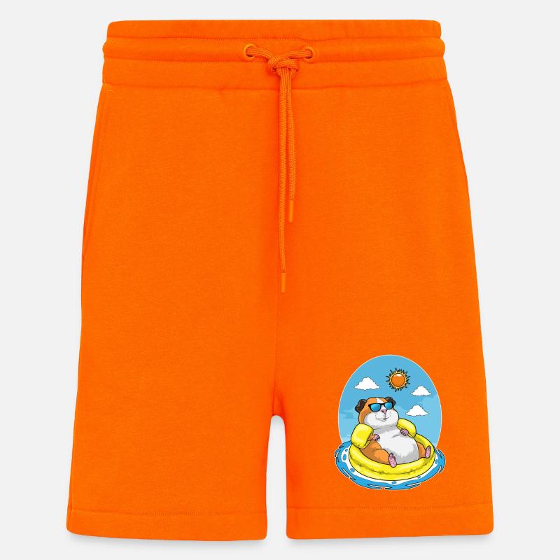 Hamster Swimming Swimming Ring Summer - Shorts - made by SPREAD - SUNSET ORANGE