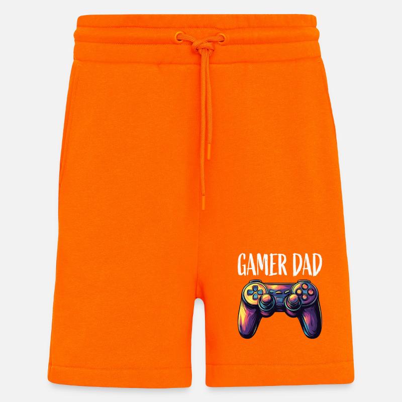 Gamer Dad Controller Neon - Shorts - made by SPREAD - SUNSET ORANGE