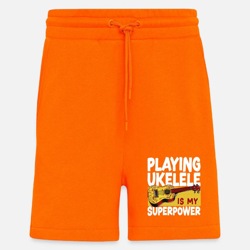 Jeu du ukulélé hawaïen - Short bio décontracté fabriqué en UE - SUNSET ORANGE