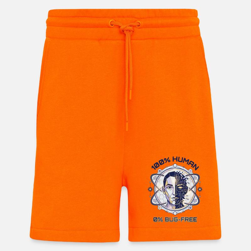 Human Glitch Code - Shorts - made by SPREAD - SUNSET ORANGE