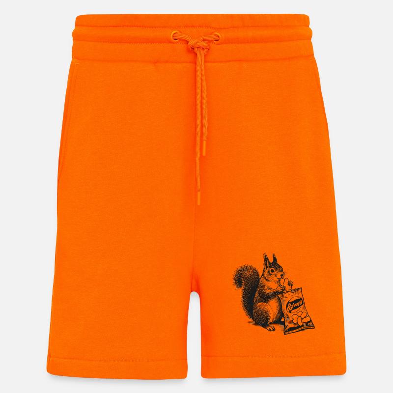 Squirrel with chips - Shorts - made by SPREAD - SUNSET ORANGE
