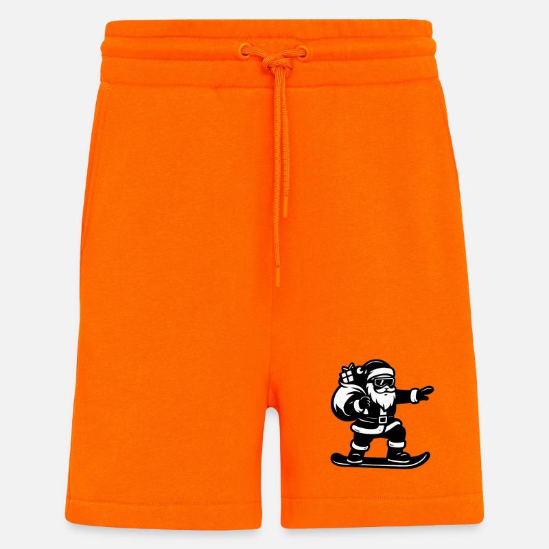 Santa auf Snowboard mit Geschenken - Shorts - made by SPREAD - SUNSET ORANGE
