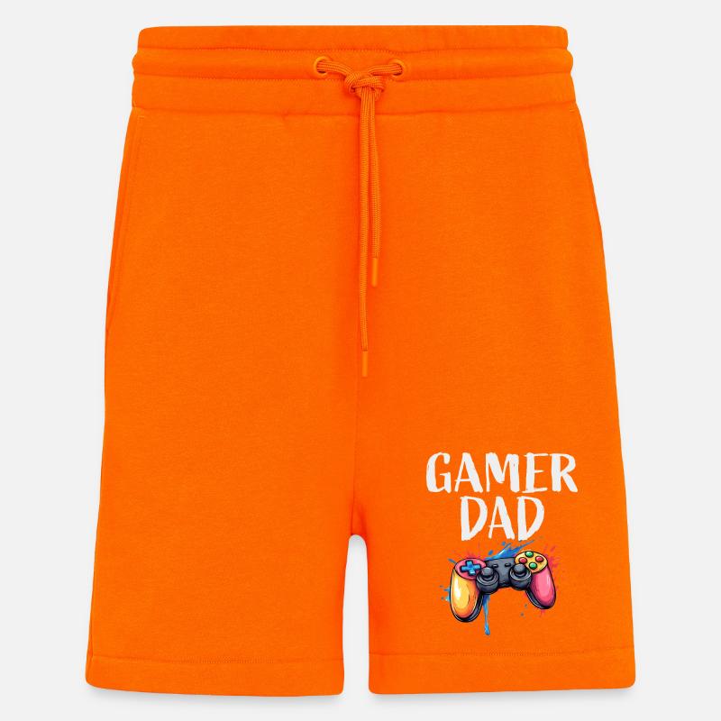 Gamer Dad Controller Splash - Shorts - made by SPREAD - SUNSET ORANGE