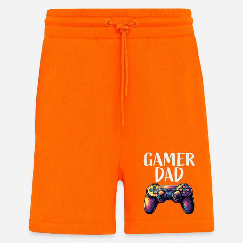 Gamer Dad Controller Motiv - Shorts - made by SPREAD - SUNSET ORANGE