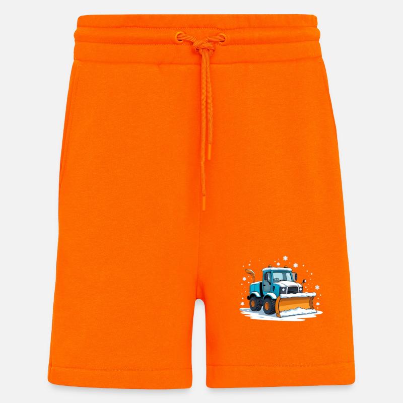 Blauer Cartoon Schneepflug - Shorts - made by SPREAD - SUNSET ORANGE