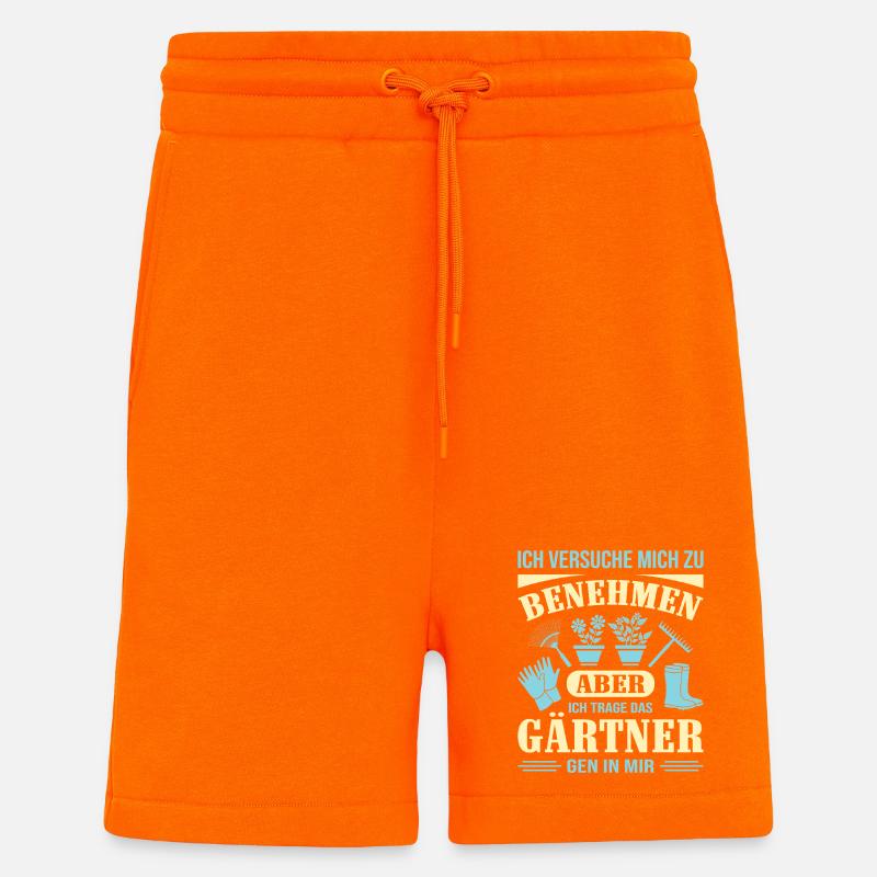 Gartenbau Gärtner Garten Gartenarbeit Sprüche - Shorts - made by SPREAD - SUNSET ORANGE