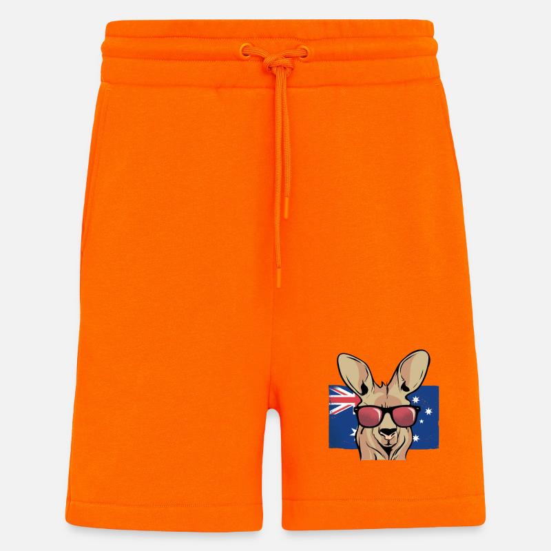 Känguru mit Sonnenbrillen Aussie Flagge - Shorts - made by SPREAD - SUNSET ORANGE