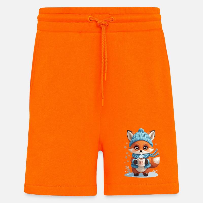 Winterfuchs mit Kakao - Shorts - made by SPREAD - SUNSET ORANGE