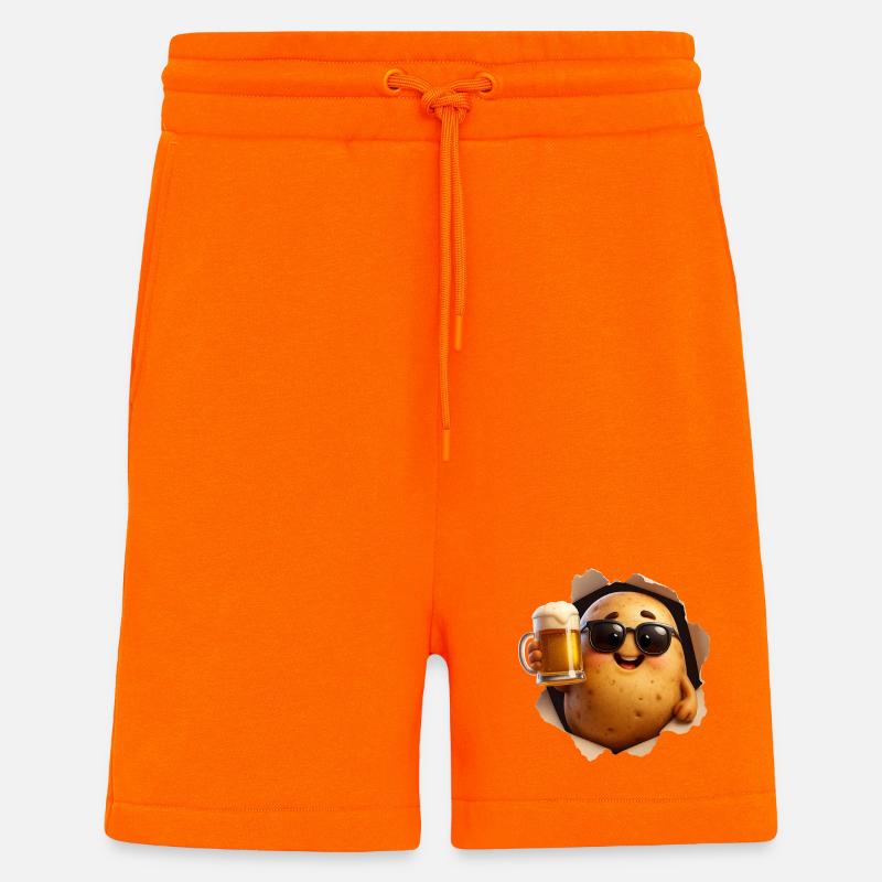 Beer drinking potato with sunglasses - Shorts - made by SPREAD - SUNSET ORANGE