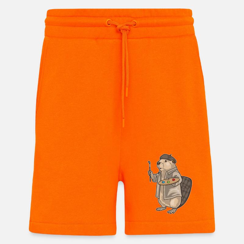 Biber Maler Pinsel Malen - Shorts - made by SPREAD - SUNSET ORANGE