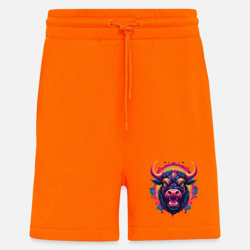 Neonstier Kopf – Farbexplosion - Shorts - made by SPREAD - SUNSET ORANGE