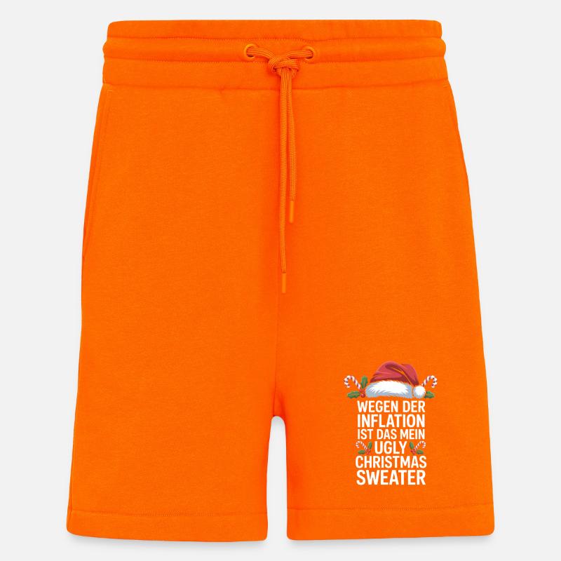 Expression de Noël sur l’inflation - Short bio décontracté fabriqué en UE - SUNSET ORANGE