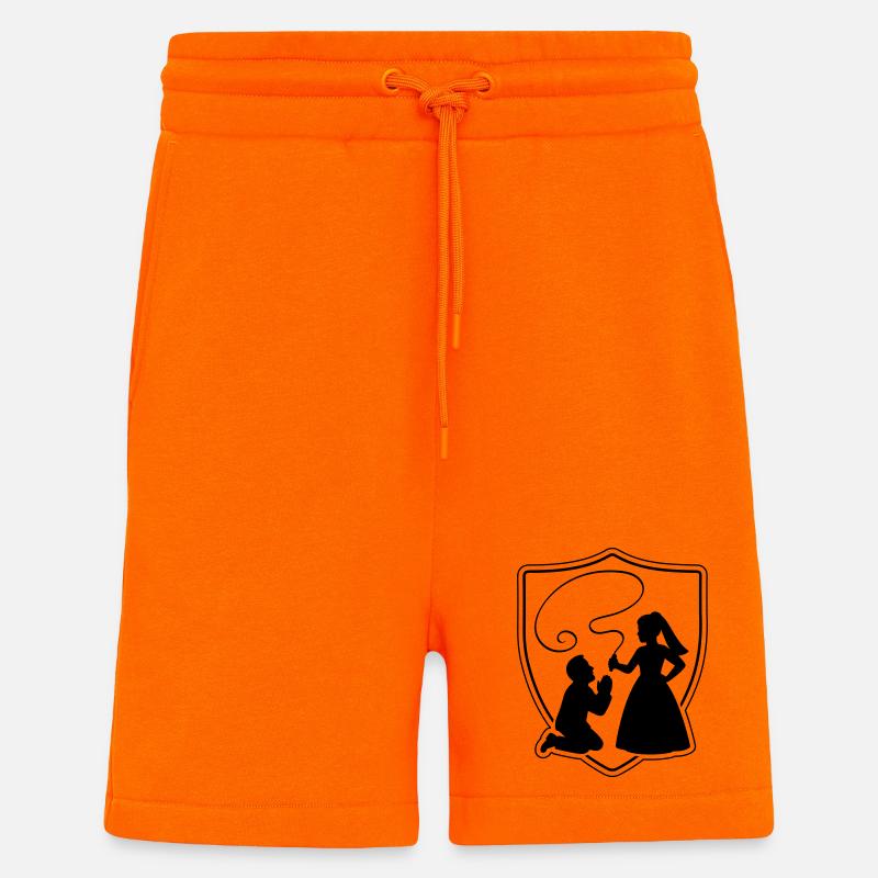 Silhouette du couple marié et marié - Short bio décontracté fabriqué en UE - SUNSET ORANGE