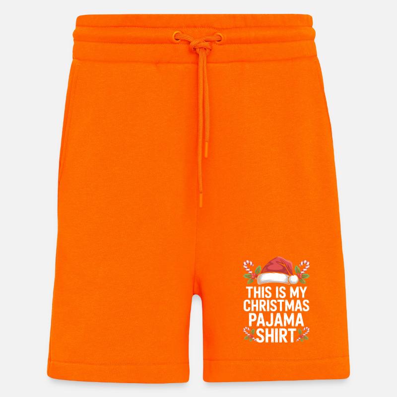 Ce t-shirt de pyjama de Noël - Short bio décontracté fabriqué en UE - SUNSET ORANGE