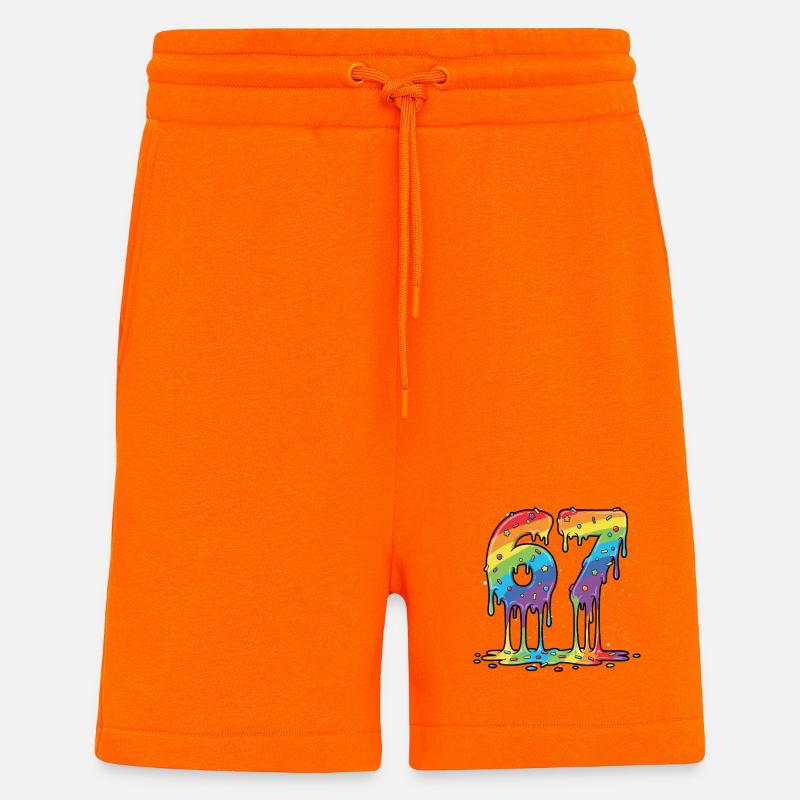 Rainbow 67 Meme-Feier - Shorts - made by SPREAD - SUNSET ORANGE