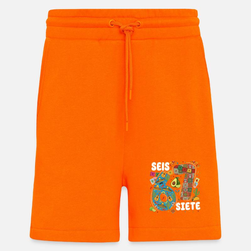 Sechs Sieben Fiesta Muster - Shorts - made by SPREAD - SUNSET ORANGE