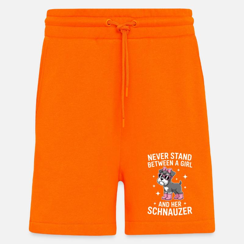 Drôles de Schnauzer : Cadeau Schnauzer - Short bio décontracté fabriqué en UE - SUNSET ORANGE