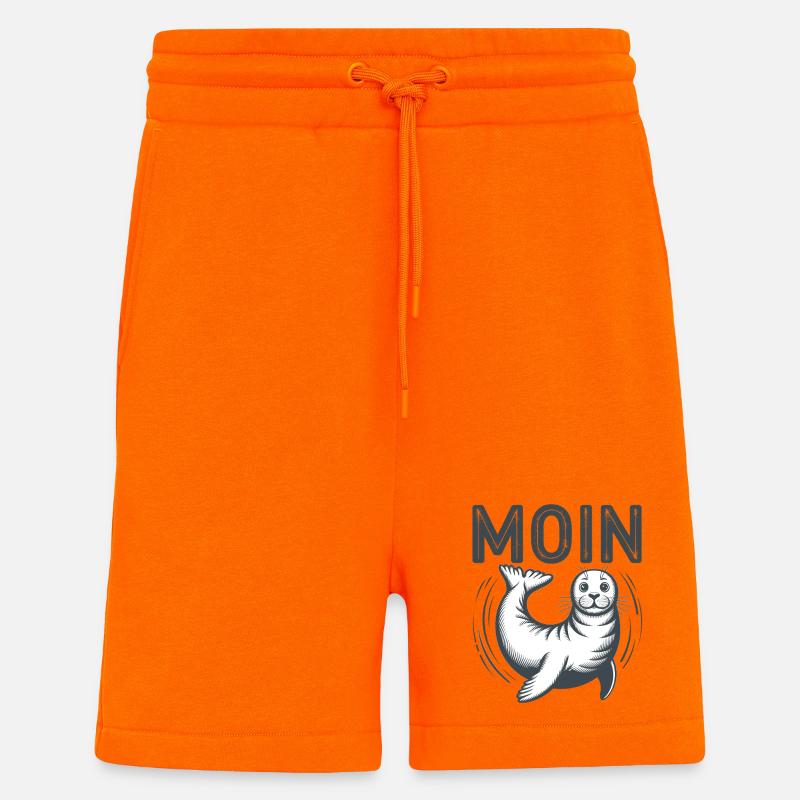 Seehund Robbe Ostsee Nordsee Moin - Shorts - made by SPREAD - SUNSET ORANGE