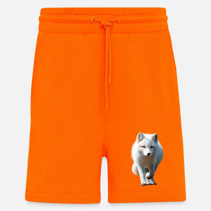 Polarfuchs Schneefuchs Eisfuchs Süßer Weißer Fuchs - Shorts - made by SPREAD - SUNSET ORANGE
