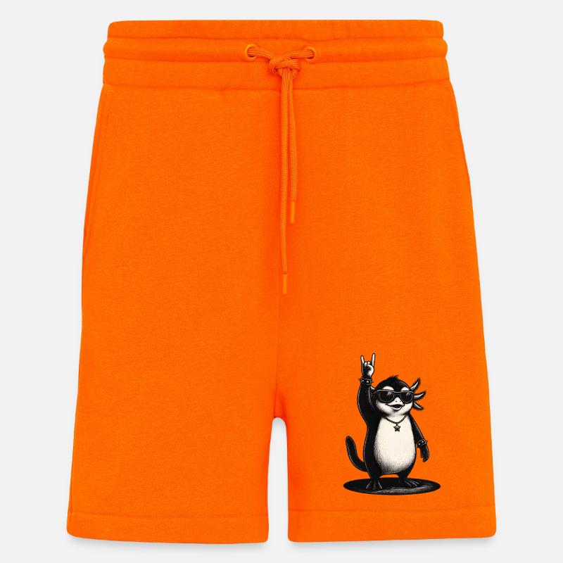 Rock N Roll Penguin With Sunglasses - Shorts - made by SPREAD - SUNSET ORANGE