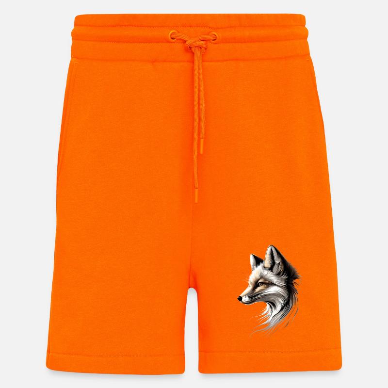 Polarfuchs Schneefuchs Eisfuchs Süßer Weißer Fuchs - Shorts - made by SPREAD - SUNSET ORANGE