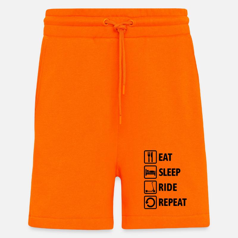 Eat Sleep Ride Repeat - E-Scooter fahren - Shorts - made by SPREAD - SUNSET ORANGE