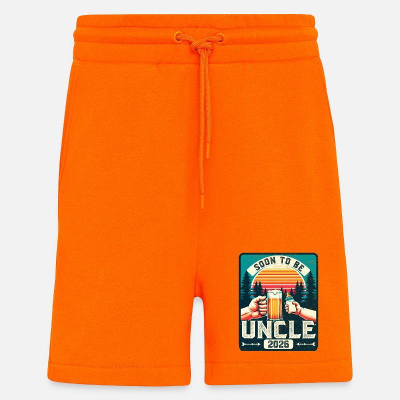 Uncle 2026, Expectant Uncle, Future Uncle - Shorts - made by SPREAD - SUNSET ORANGE
