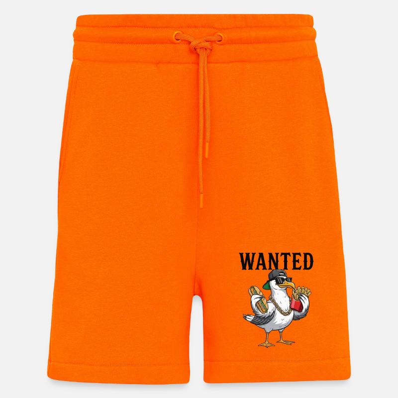 Gesuchte Möwe Mit Pommes Und Fischbrötchen - Shorts - made by SPREAD - SUNSET ORANGE