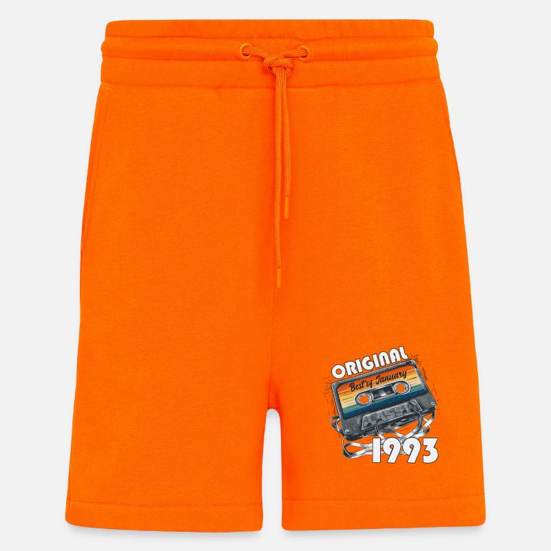 Cassette du 33e anniversaire janvier 1993 - Short bio décontracté fabriqué en UE - SUNSET ORANGE