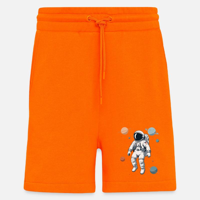 Astronaute dans le labyrinthe planétaire - Short bio décontracté fabriqué en UE - SUNSET ORANGE