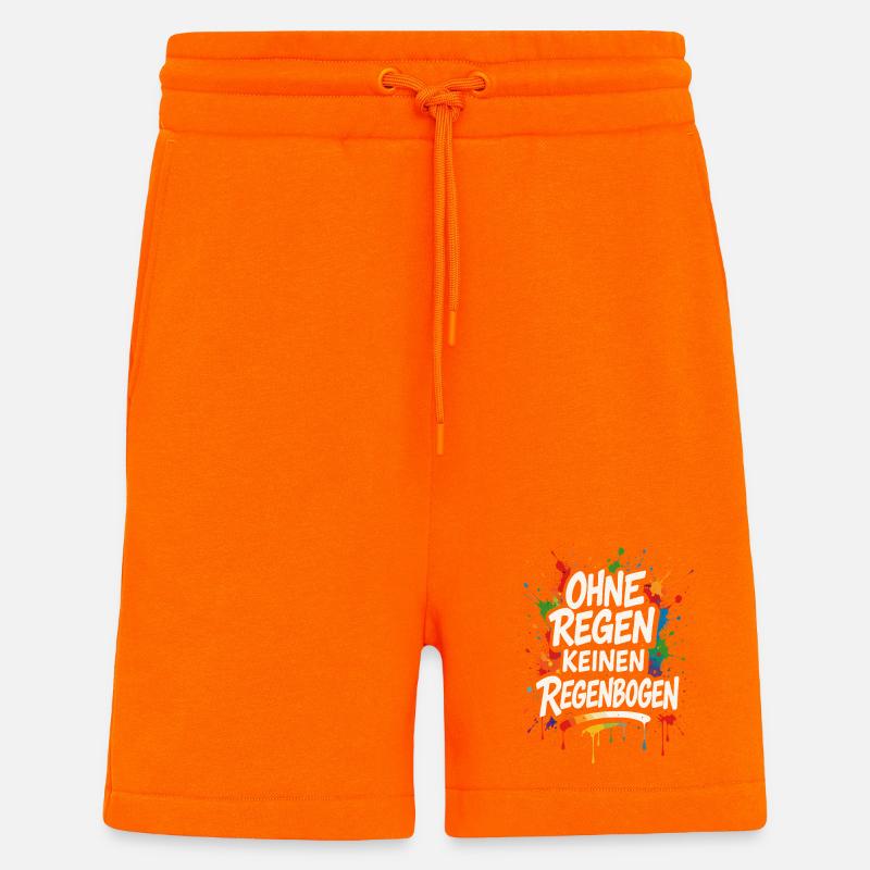 Rainbow Saying Shirt, Thinking Positive - Shorts - made by SPREAD - SUNSET ORANGE