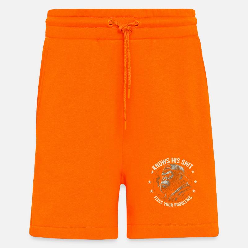 Gorilla Fixer: Problem-Solver Attitude - Shorts - made by SPREAD - SUNSET ORANGE