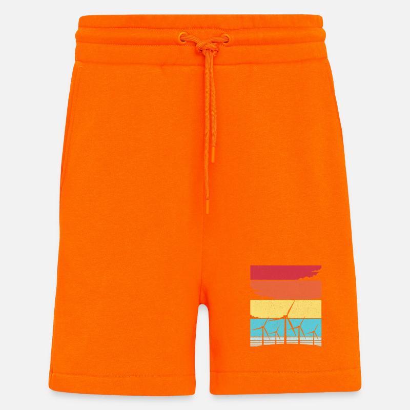 Énergie éolienne Éolienne Éolienne - Short bio décontracté fabriqué en UE - SUNSET ORANGE