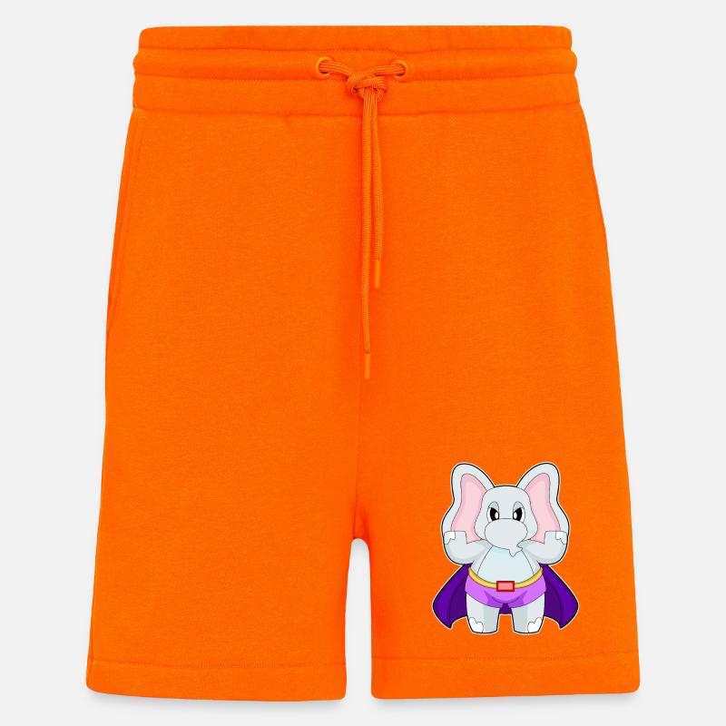 Cape de super-héros éléphant - Short bio décontracté fabriqué en UE - SUNSET ORANGE