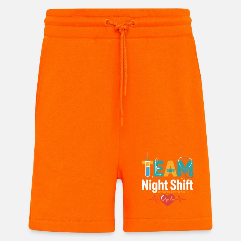 Team Night Shift Med Crew - Shorts - made by SPREAD - SUNSET ORANGE